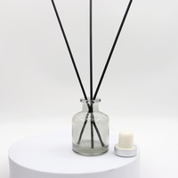 Bouteille de diffuseur de roseau en verre de bâton de rotin écologique givré avec boîte d'emballage pour huile essentielle
