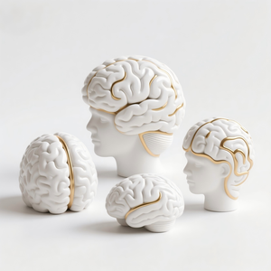 <span class=keywords><strong>Escultura</strong></span> Cerebral Minimalista Nórdica - Estatua <span class=keywords><strong>de</strong></span> Resina Pintada a Mano en 3D, Arte Científico Escandinavo Personalizado y Decoración Moderna para Escritorio, Regalo - Product Image 1