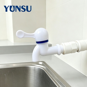 Robinet extérieur Yunsu en plastique chromé, monocommande, blanc, pour lavabo à trou unique, design moderne, avec cartouche céramique, pour salle de bain - Product Image 6