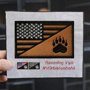 Mỹ <span class=keywords><strong>Marine</strong></span> Corps thêu cờ Mỹ vá 3D vải denim với ren trang trí PVC chất liệu Tim & hoa hình dạng cho mũ - Product Image 3