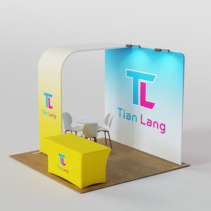 Soporte de exhibición comercial con cabina de exhibición de publicidad portátil Pantalla de exhibición de 10*10 pies y fondo de logotipo personalizado - Product Image 4