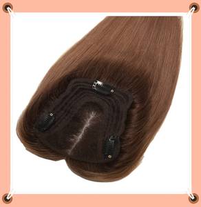 Mái tóc nối đỉnh đầu 100% tóc người Remy nguyên chất với đế ren màu vàng hoe, dành cho nữ, tóc nối Ấn Độ, kiểu thẳng, kẹp cài. - Product Image 5