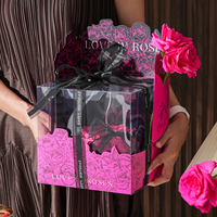 Boîte Cadeau Transparente pour Gâteau avec Design de Rose Entière, 4 Pouces, 6 Pouces