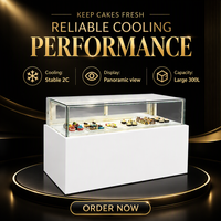 Vitrine Réfrigérée à Gâteaux Binghe, Simple Niveau, Vitrine en Verre, Refroidissement par Ventilation, Porte Coulissante pour Boulangerie et Pâtisserie