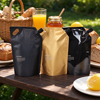 MOQ 100 pièces – Sachet Doypack personnalisé anti-humidité avec bec verseur 1L – Emballage réutilisable pour liquides (boissons, lait, shampoing)