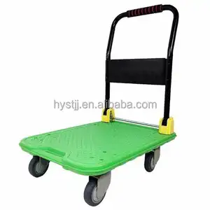 Foldable 4 Wheel Hand Truck Push Cart Dolly Moving Platform Trolley Cart Portable Hand Carts Trolleys