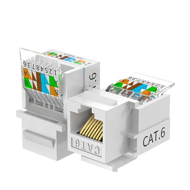 ZHEFAN Unshielded Keystone Cat6a Modular Jack Rj45 8p8c Cat6 Keystone Cat5e Networking Toolless Cat6 Keystone Jacks