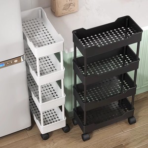 Estante de almacenamiento de varios niveles de 4 niveles con ruedas para uso en la cocina, el baño o junto al refrigerador. - Product Image 1