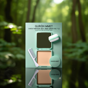 GURGN MMET <b>Makeup</b> Mirror With Comb And Puff Mint Green <b>Compact</b> For Daily Skin Care All Skin Types - Product Image 3