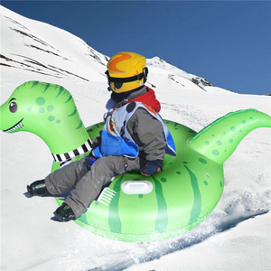 Inflatable Dinosaur Snow Tube 170x107x80cm Green PVC Adult Skiing Toy Universal Use - Product Image 1