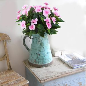 GM Artificial <span class=keywords><strong>Impatiens</strong></span> Flores Faux <span class=keywords><strong>Impatiens</strong></span> Arbustos Flores <span class=keywords><strong>de</strong></span> seda Rosa Verdor Artificial <span class=keywords><strong>Impatiens</strong></span> Ramo para exteriores - Product Image 5