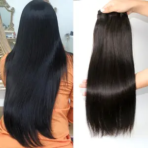 Atacado cutícula alinhada cabelo virgem cru 7a grau cabelo remy brasileiro com duplo desenhado