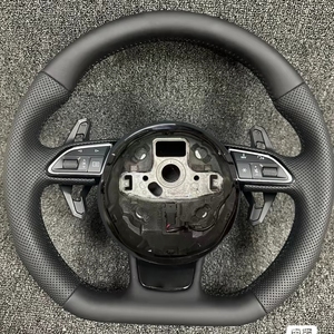 พวงมาลัยหุ้มด้วยหนังคาร์บอนไฟเบอร์แบบเจาะรูสำหรับรถ <span class=keywords><strong>Audi</strong></span> <span class=keywords><strong>RS</strong></span> S3 S4 S5 A4 A5 A6 A7 B8 RS4พวงมาลัยรถยนต์ RS5 - Product Image 6