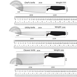 Juego de 6 cuchillos de cocina con hojas afiladas de acero inoxidable, mango antideslizante de PP, bloque de cuchillos con drenaje, paquete en caja de color para supermercado. - Product Image 4