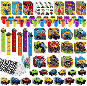 Crayons, mini-carnets, règles, tampons, autocollants, jouets, cadeaux, <span class=keywords><strong>pinatas</strong></span>, sacs <span class=keywords><strong>de</strong></span> friandises et articles <span class=keywords><strong>de</strong></span> fête sur le thème des Monster Truck <span class=keywords><strong>de</strong></span> course pour anniversaire - Product Image 1