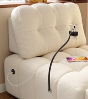 Canapé-lit d'angle modulable et pliable de luxe nordique pour petite famille, en forme de L, avec rembourrage en éponge, pieds en bois et revêtement en tissu, idéal pour les villas.