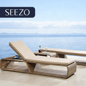 كرسي استلقاء خارجي محمول عالي الجودة من الخوص الحديث، مصنوع من المعدن والراتان والحديد، مقاوم للأشعة فوق البنفسجية، مع صندوق تخزين، مناسب للفيلات والشواطئ - Product Image 3