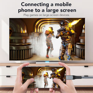 A383 Type C 8K <span class=keywords><strong>pour</strong></span> câble adaptateur de conversion électronique <span class=keywords><strong>HDMI</strong></span> 1080p moniteur de maille tressée en métal cuivre mâle à mâle <span class=keywords><strong>pour</strong></span> câble <span class=keywords><strong>HDMI</strong></span> - Product Image 5