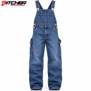 Salopette de travail en jean gris personnalisée avec genoux renforcés pour les marques de vêtements de travail en marque blanche - Product Image 5