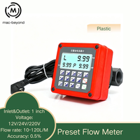 Compteur de débit portable numérique pour équipement de mesure quantitatif, affichage numérique, volume préréglé, compteur de carburant en plastique
