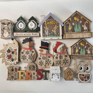 Accessorio Decorativo in Legno Personalizzato 30*13*3cm, Colorato con Illuminazione a LED, per Feste e Festività - Product Image 6