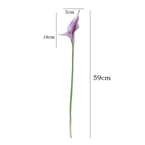 Fiori Artificiali Calla Lily a Doppio Petalo Alocasia Stile Cinese per Decorazioni Casa, Esterni, Matrimoni <span class=keywords><strong>e</strong></span> Fotografia - Iniezione Goffrata - Product Image 4