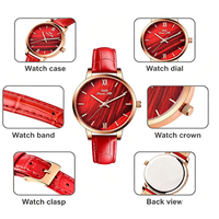 Jam Tangan Wanita Minimalis Kulit Vintage Elegan Mewah Murah Tahan Air Quartz untuk Wanita