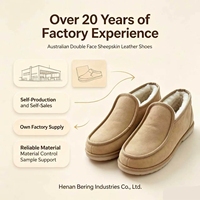 Chaussures à enfiler en cuir de mouton chaudes et confortables, doublées de fourrure, en peau de mouton australienne double face, pour usage quotidien