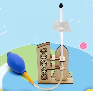 Mini Razzo ad Aria Compressa in Legno N. Kit di 2 Esperimenti Scientifici Fai-da-Te per Studenti delle Scuole Primarie e Secondarie - Giocattolo Educativo Fatto a Mano - Product Image 3