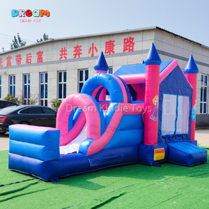 Château <span class=keywords><strong>gonflable</strong></span> commercial en PVC, thème Princesse, avec toboggan, idéal pour la location événementielle et la vente en gros - Product Image 3