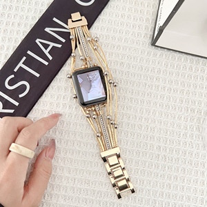 <span class=keywords><strong>Bracelet</strong></span> en métal en acier inoxydable pour femmes de style nouveau avec <span class=keywords><strong>bracelet</strong></span> de montre en perles pour <span class=keywords><strong>Apple</strong></span> <span class=keywords><strong>Watch</strong></span> Ultra 38mm 40mm 49mm 11 10 9 8 7 6 5 <span class=keywords><strong>SE</strong></span> - Product Image 2