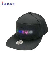 Gorra de Béisbol y Sombrero de Fiesta con Mensaje LED Programable por Aplicación, con Patrón de Puntos Bordados a Mano y Luces Luminosas Desplazables