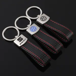 High Quality Custom Car Logo Metal Zinc Alloy Leather Key Chain Key Ring In Stock