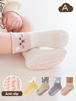 Haute qualité personnalisé automne hiver mignon animaux enfants bébé nouveau-né enfant en bas âge doux confortable respirant anti-dérapant Grip équipage chaussettes