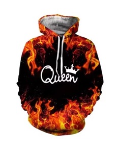 OEM logotipo personalizado Unisex Fitness deporte novedad Graffiti Color Sudadera con capucha 3D impreso <span class=keywords><strong>rey</strong></span> y reina marca Sudadera con capucha - Product Image 5