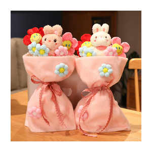 2024 nuovo regalo di san valentino bellissimo peluche peluche di peluche fiore fiore fiore coniglietto Bouquet di peluche - Product Image 1