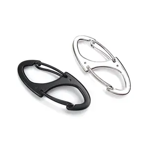 Mẹo Hợp Kim 8-Sharped Cổ Điển Mini Đơn Giản Mùa Xuân Fob Nhanh Chóng Treo Carabiner Keychain Loại Fastener Khóa