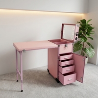 Valise de maquillage professionnelle sur roulettes, grande capacité, pour coiffeurs et artistes, organisateur de cosmétiques pour barbiers
