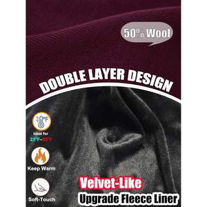 Bonnet en laine chaude Roybens unisexe, doublure polaire épaisse, bonnet d'hiver tricoté avec revers, style pêcheur, coupe ample - Product Image 3