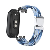 Tali Jam Tangan Mi Band 10 Bahan Nilon Kepang dengan Loop Anyaman dan Gesper Jepret Lebar Tali 14mm untuk Smart Band 9/8