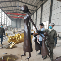 Escultura de Metal Moderna Personalizada, Figura Abstracta de Bronce para Centros Comerciales y Decoración de Exteriores, Arte Público