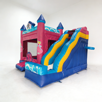 Château gonflable rose Princesse avec toboggan, en PVC écologique, capacité 500 kg, qualité commerciale, pour enfants, idéal pour anniversaire