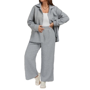 Conjunto de Dos Piezas para Mujer, Color Sólido, Holgado, Cómodo e Informal, en Oferta - Product Image 2