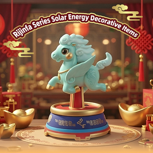 Decoración de Mesa con Forma de Caballo Estilo Chino, Energía Solar, Carga Solar Oscilante - Product Image 4