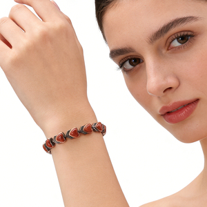 צמיד אופנתי מגנטי משובץ טורקיז טבעי בעיצוב פרפר, מתכוונן, יוניסקס, טרנדי - Product Image 6