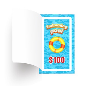 Impression personnalisée de billets de jeu à gratter de qualité supérieure à une fenêtre, sur le thème de la natation - Product Image 5