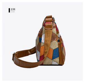 Bolso de Gimnasio para Mujer, Bandolera Ligera con Diseño Geométrico Multicapa y Cierre de Cremallera Seguro - Product Image 5