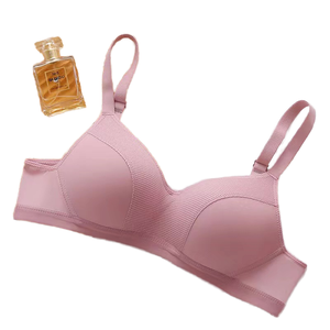Soutien-gorge tricoté sans armatures pour femmes, grande taille, minimiseur de poitrine, push-up, anti-affaissement, doux, respirant, fin, couleur unie - Product Image 1
