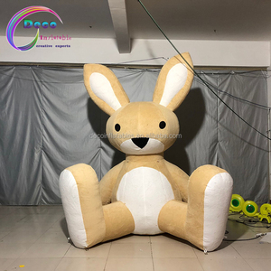 Custom cute inflatable cartoon rabbit character fur rabbit <span class=keywords><strong>animal</strong></span> model - Product Image 3