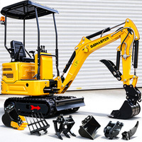 Pengiriman Gratis Excavator Mini R319 1 Ton Mesin CE EPA Baru Crawler Digger 2 Ton 1 Ton Mesin Excavator Mini Kecil untuk Pertanian